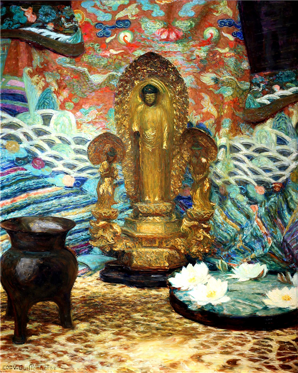 Les Lotus et Bouquets de Roses avec Porcelaine Chinoise - Image 3 of 4