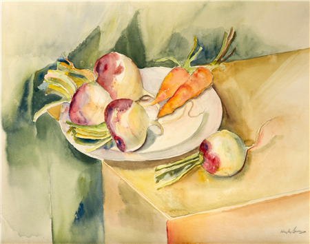 Still Life: Turnip and Carrots - Image 1 of 4