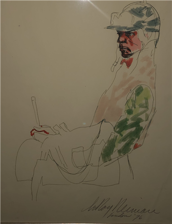 Leroy Neiman ORIGINAL Harness Racing Driver "John Langdon" - Image 1 of 3