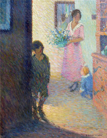 Domestic Scene with Mother and Children - Image 1 of 2