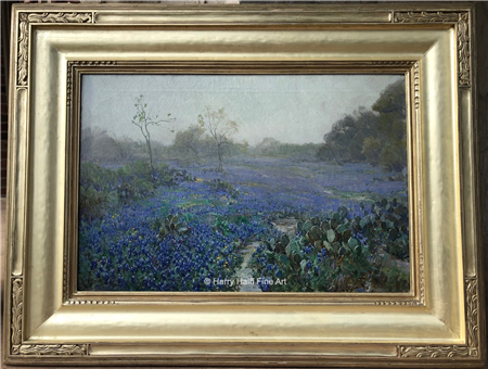 Bluebonnets and Cactus in the Rain