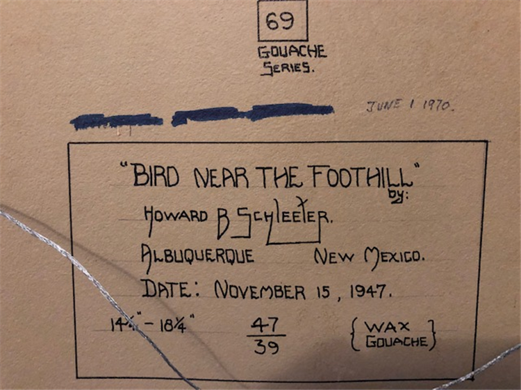 Bird Near the Foothills 1947 - Image 3 of 4
