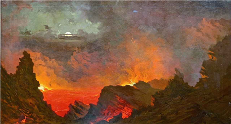 Jules Tavernier, "Kilauea by Moonlight," ca. 1888. Permanent collection.