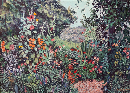 Hollyhocks, Giverny
