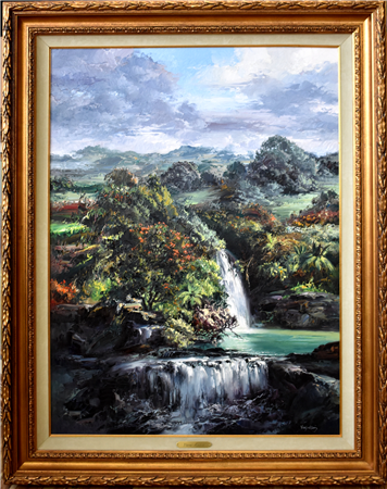 "Waterfalls on the Island of Oahu" - Image 1 of 3