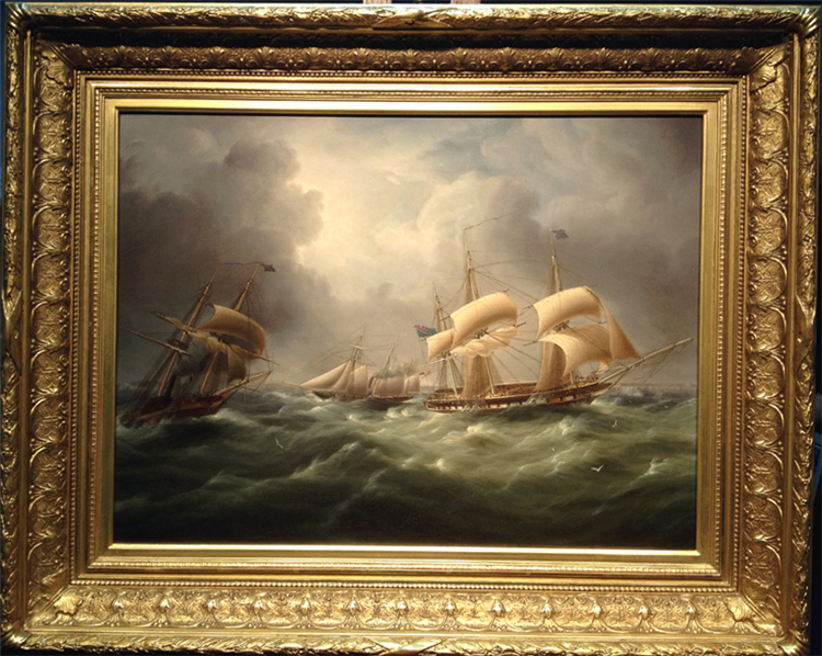 American Steam Schooner Meets British Frigates Crossing the English Channel - Image 2 of 3