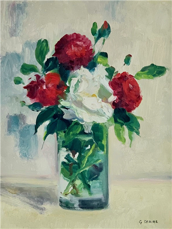 Still Life with Red and White Roses - Image 1 of 2