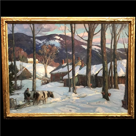 Winter Landscape Painting, Sugaring Time - Image 1 of 4