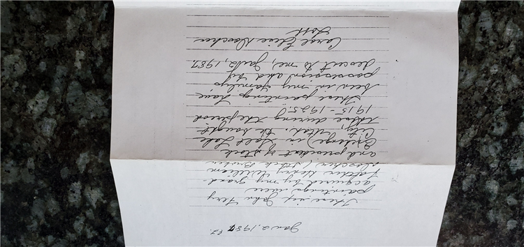 Jackson Lake - Letter on back with envelope - Image 2 of 2