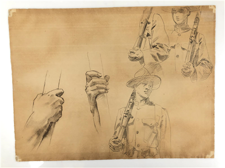 John Singer Sargent (1856-1925) Study "Coming Of The Americans" & "Death And Victory" Charcoal Sold $25,400 with BP
