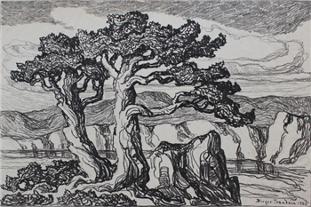 Arroyo with Trees