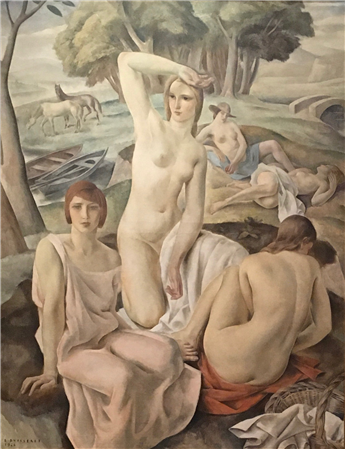 Louis Buisseret  (Belgian, 1888-1956)
Nude Women & Horses in Mythical Landscape. 1928
Oil on canvas
61 x 47 inches