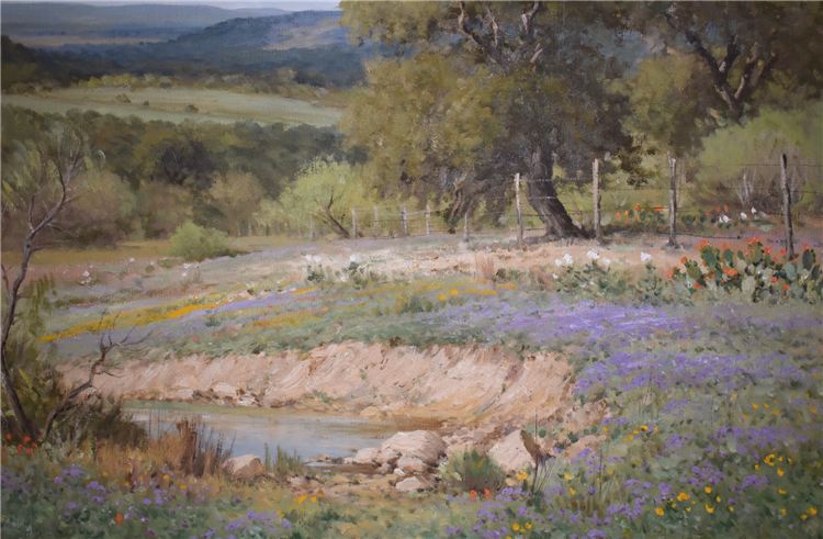 "Verbena Fenceline" Texas Hill Country - Image 4 of 4