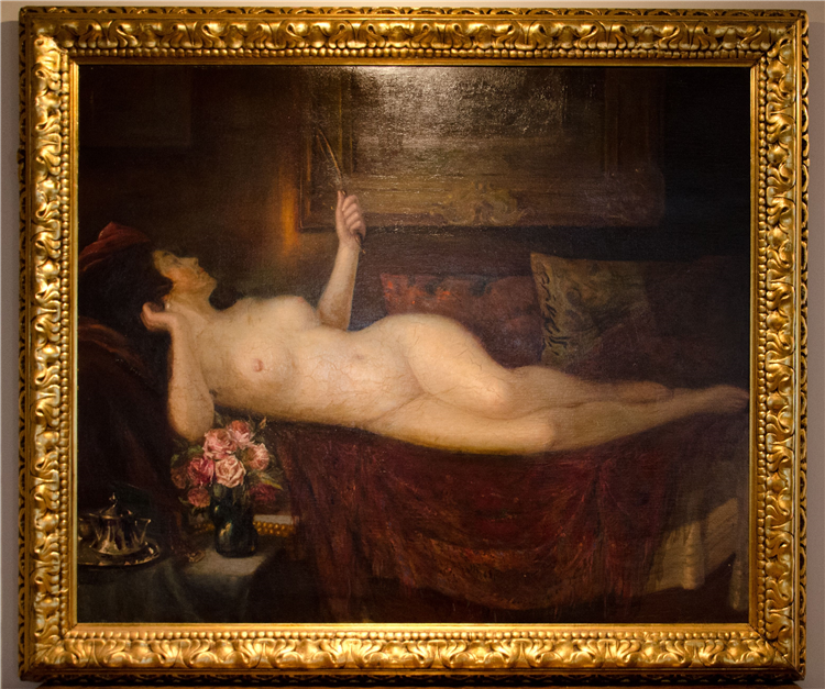 Reclining Nude Woman with Mirror and Roses - Image 4 of 4