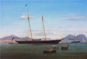 British Schooner Anchored at Naples - Image 1 of 2