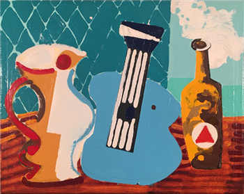 Pitcher, Guitar and Bottle