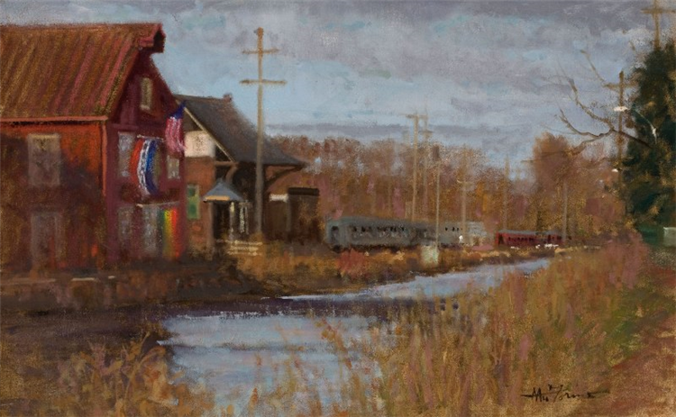 "Early Light, New Hope Railway Yard" - Image 2 of 2
