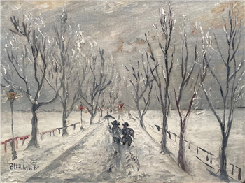 Couple along the Snow