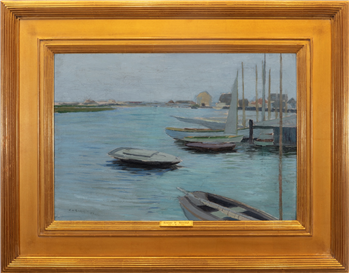 "Sail Boats in Harbor" - Image 1 of 3