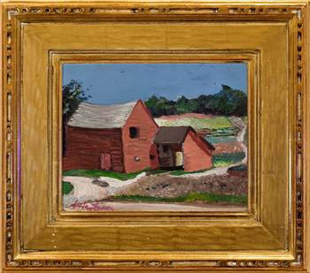 "Farm House with Barn" - Image 1 of 3