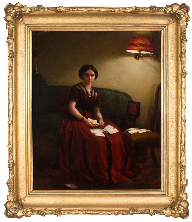 Woman on Sofa Reading Letters - Image 2 of 3