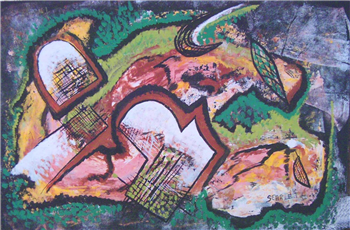 Wave Form - Mix Media on Board - 20x30 in.