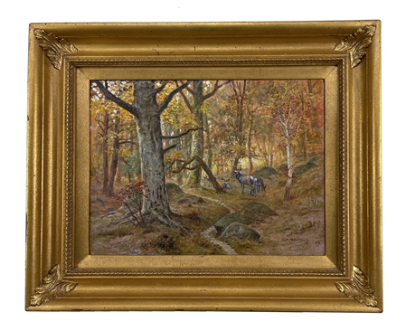 Olaf Carl Seltzer "Mule Deer in Autumn" 11.5" x 15.5" oil on board. SOLD 2021 in Montana Masterpieces.