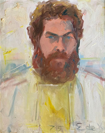 Elaine de Kooning 
Red Bearded Man, 1975
Oil on Canvas, 23.875" x 19.875"
Signed and dated lower right