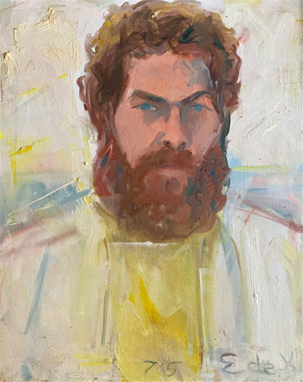 Elaine de Kooning 
Red Bearded Man, 1975
Oil on Canvas, 23.875" x 19.875"
Signed and dated lower right