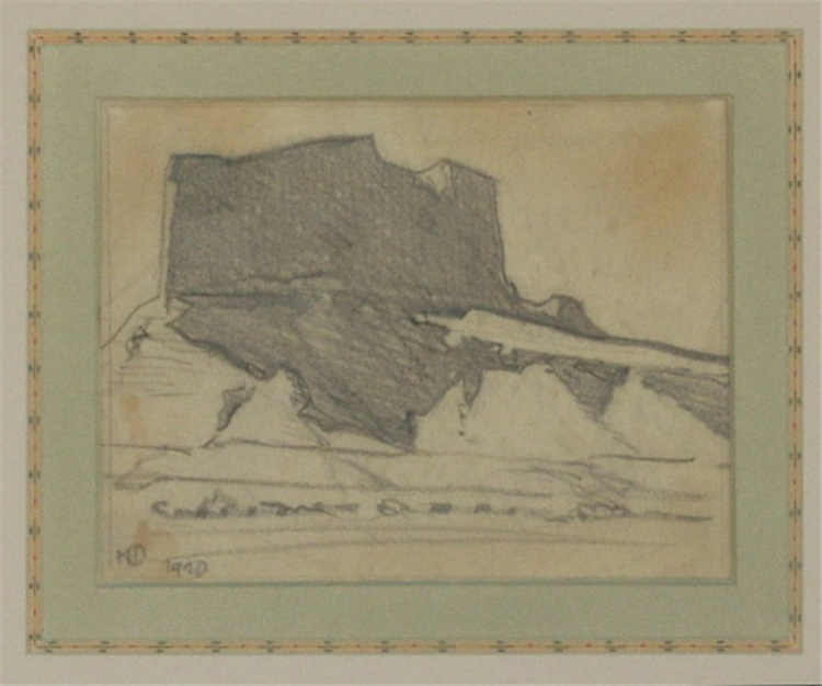 Maynard Dixon, Bluff in Shadow, 1922 - Image 2 of 2