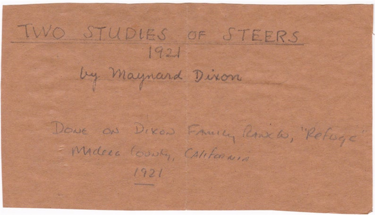 Studies of Two Steers, 1921 - Image 3 of 4