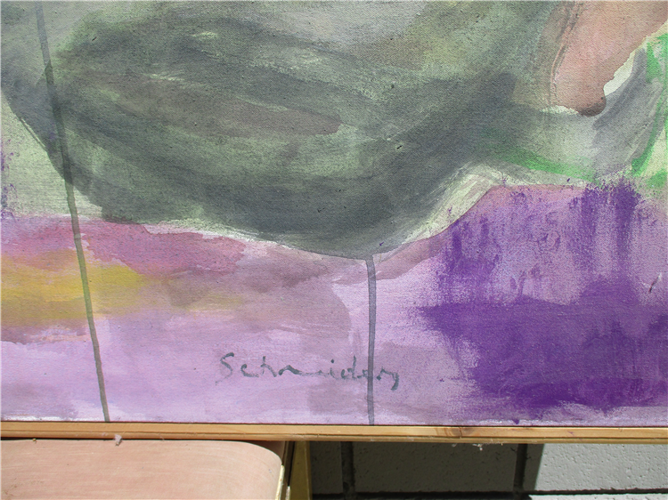 Gerard Schneider Oil on Canvas Painting - Image 2 of 2