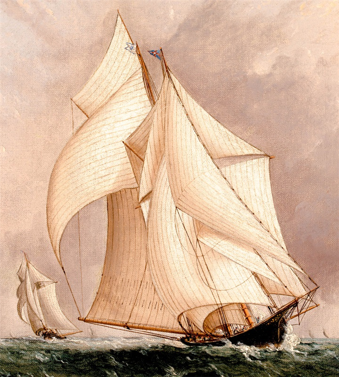William Astor's Schooner AMBASSADRESS Leads the Regatta - Image 3 of 4