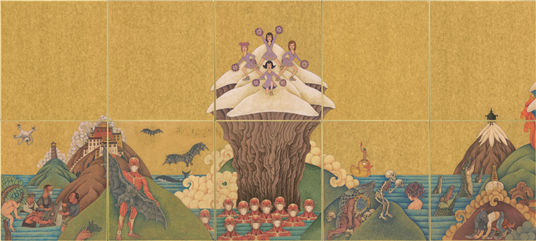 The Realm of Imaginary Mystery (A Tibetan Narrative Wall Painting) - Image 2 of 4
