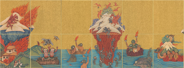 The Realm of Imaginary Mystery (A Tibetan Narrative Wall Painting) - Image 3 of 4