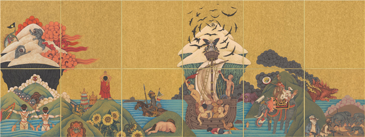 The Realm of Imaginary Mystery (A Tibetan Narrative Wall Painting) - Image 4 of 4