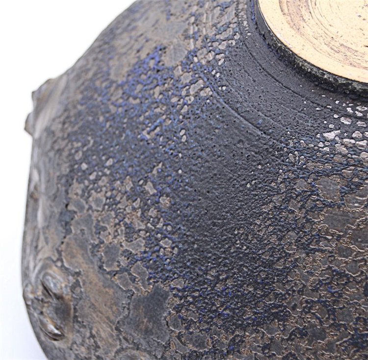 Volvanic Glazed Bowl with Face in Relief - Image 2 of 4