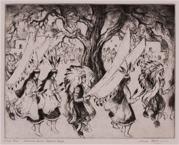 Comanche Dance, Ildefonso Pueblo (Artists Proof, edition of 50) - Image 1 of 4