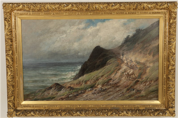 Sheep on a Rocky Coastal Path