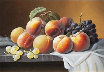 Still Life with Peaches and Grapes - Image 1 of 2