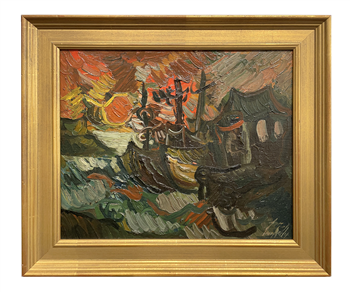 Fishing Boats - Wharf at  Evening