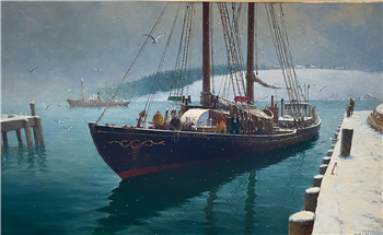 SCHOONER HARRY ADAMS Lunenburg  Harbor - Image 1 of 4
