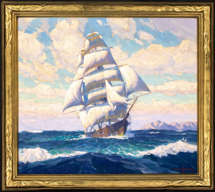 Full Masted Ship Off Catalina Island - Image 2 of 4