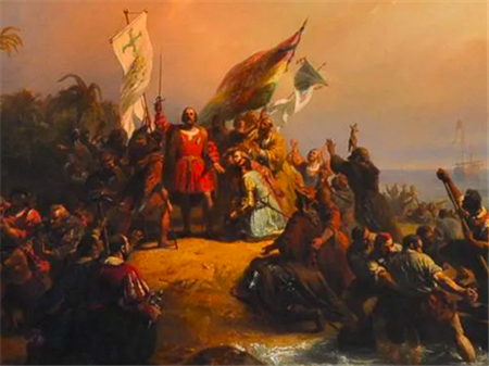 N. Pieneman, Oil On Canvas
Columbus Discovers America.
$41,600 realized.