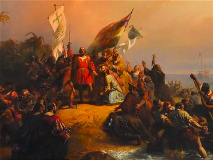 N. Pieneman, Oil On Canvas
Columbus Discovers America.
$41,600 realized.