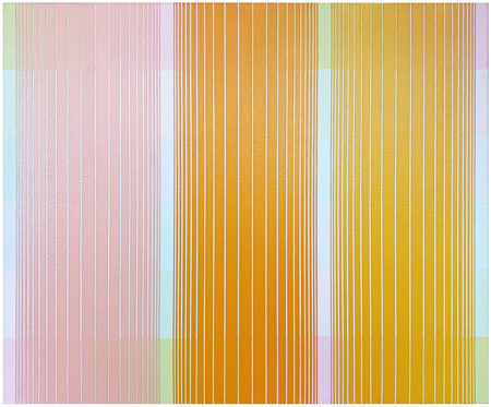 Richard Anuszkiewicz (American, 1930-2020)
Trisected: Yellow to Pink, 1976