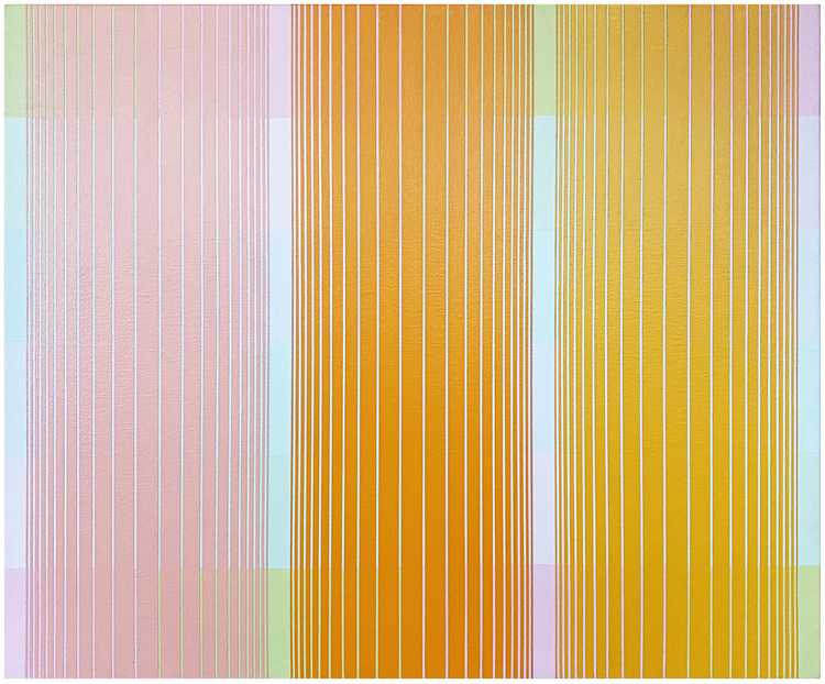 Richard Anuszkiewicz (American, 1930-2020)
Trisected: Yellow to Pink, 1976