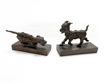 Walking Terrier and Running Terrier: A Pair of Bookends
