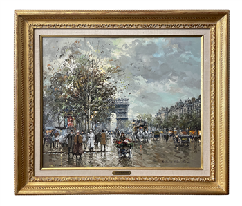 Cloudy Paris Street Scene