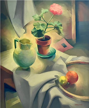 Geranium, Orange, Lemon Still Life - Image 1 of 2